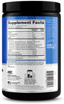 Optimum Nutrition Amino Energy - Pre Workout with Green Tea, BCAA, Amino Acids, Keto Friendly, Green Coffee Extract, Energy Powder - Blueberry Lemonade, 30 Servings (Packaging May Vary)