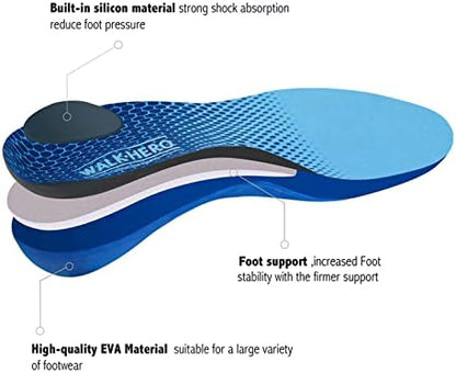 Plantar Fasciitis Feet Insoles Arch Supports Orthotics Inserts Relieve Flat Feet, High Arch (Mens 15-15 1/2)