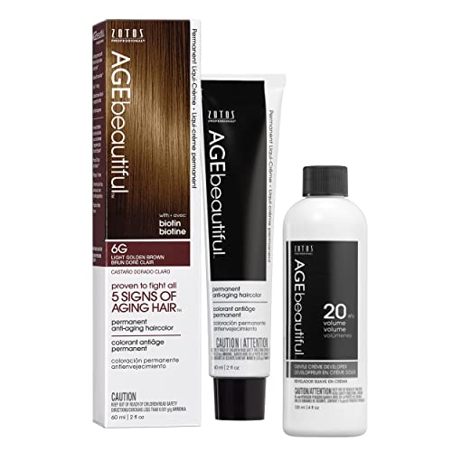 AGE beautiful Permanent Hair Color Dye Liqui Creme | 100% Gray Coverage | Anti-Aging Haircolor | Biotin for Thicker, Fuller Hair | Professional Salon Coloring