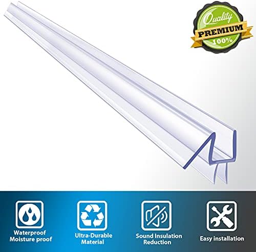 2-Pack Butecare Frameless Shower Door Bottom Seal for Glass Doors – Stop Shower Leaks and Create a Water Barrier (3/8” x 39”)