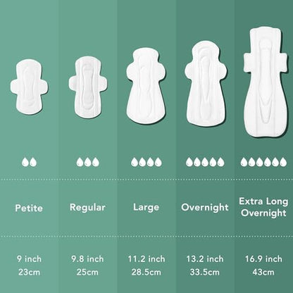 Rael Organic Cotton Cover Pads with Wings - Regular Absorbency, Unscented, Ultra Thin for Women (Regular, 42 Count)