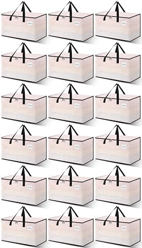 Heavy Duty Moving Bags - Extra Large Packing Bags and Storage Totes, Collapsible and Foldable Option for Moving and Storage, Clear, 93 L - 18 Pack