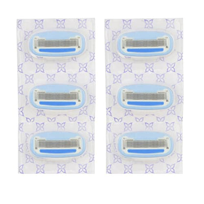 Amazon Basics 5-Blade Razor Refills for Women, 6 Count (Fits Amazon Basics Razor Handles Only) (Previously Solimo) (Pack of 2)