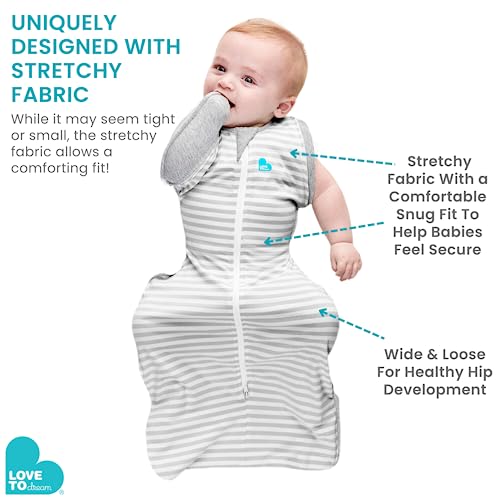 Love to Dream Swaddle Up Transition Swaddle, Patented Zip-Off Wings, Gently Help Baby Transition from Being Swaddled to Arms Free When Showing Signs of Rolling, 1.0 TOG, 13-19 lbs, Gray