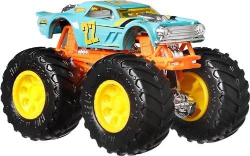 Hot Wheels Monster Trucks, 1:64 Scale Monster Trucks Toy Trucks, Set of 4, Giant Wheels, Favorite Characters and Cool Designs