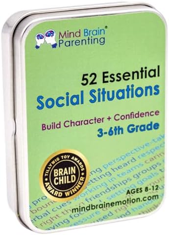 52 Essential Social Situations - Social Skills Activities for Kids (3-6th Grade) - Social Emotional Learning & Growth Mindset for Family, Classroom, Counseling - Conversation Card Games for Kids 8-12