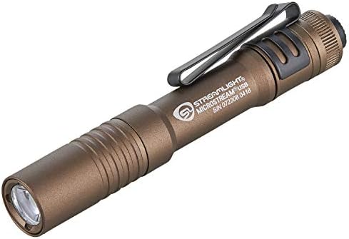 Streamlight 66608 MicroStream 250-Lumen EDC Ultra-Compact Flashlight with USB Rechargeable Battery, Clear Retail Packaging, Coyote
