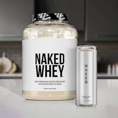NAKED Whey Chocolate Protein Powder - Only 3 Ingredients - Grass Fed Whey Protein Powder, Organic Chocolate and Organic Coconut Sugar, No GMO, No Soy, and Gluten Free - 24 Servings