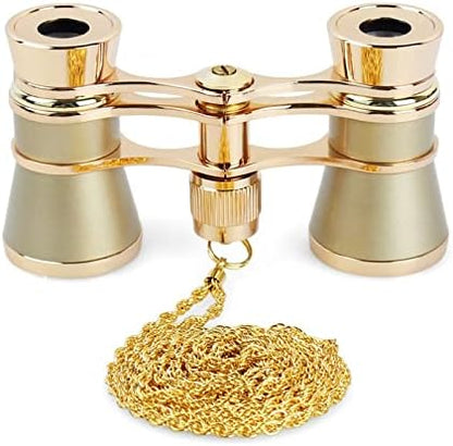 Aroncent Opera Glasses Binoculars 3X25 Mini Compact Binoculars with Chain for Adults Kids Women Vintage Theater Musical Concert