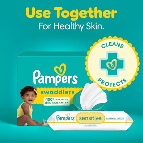 Pampers Baby Diapers - Swaddlers - Size 0, 84 Count, Ultra Absorbent Disposable Newborn Diaper
