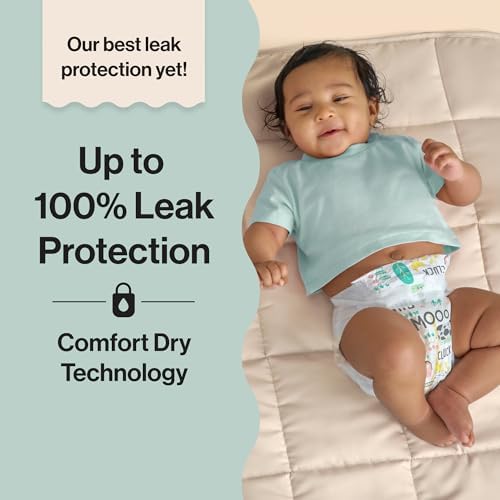 The Honest Company Clean Conscious Diapers for Delicate Skin | Up to 100% Leakproof | Hypoallergenic, Fragrance Free | Girl Prints | Super Club Box, Size 3 (16-28 lbs), 120 Count (Prints May Vary)