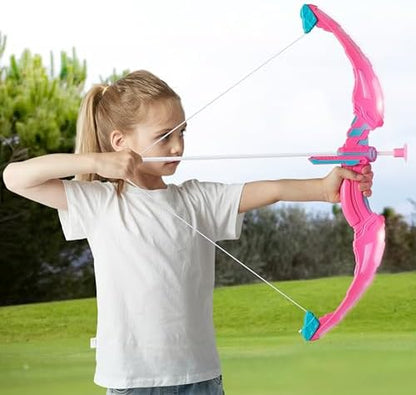 JOYIN Pink Bow and Arrow Set for Girls, LED Light Up Archery Toy Set with 9 Suction Cup Arrows, Target & Arrow Case, Christmas Indoor Outdoor Activity Toy for Kids Girls Ages 3-12