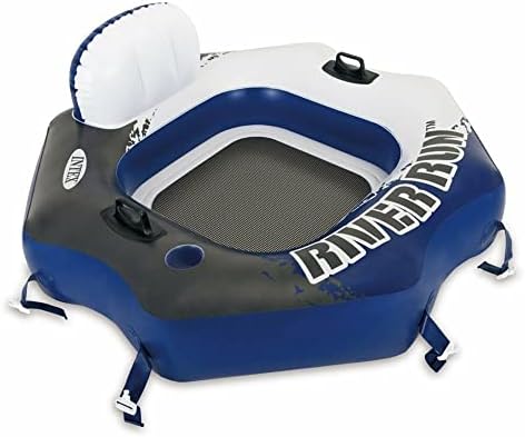 Intex 58854EP River Run Connect Inflatable Floating Lounge: Comfortable Backrest – Built-in Cup Holder – Durable Grab Handles – Easy-to-Use Connectors – 220lb Weight Capacity