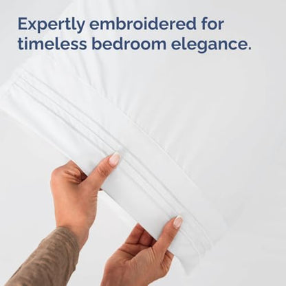 Queen Pillow Cases Set of 4 - Ultra Soft Hotel Quality Pillowcase Covers - Comfy, Cozy & Wrinkle Free - Shrinkage, Stain and Fade Resistant - Machine Washable Pillow Protectors - 4 Piece Set - White