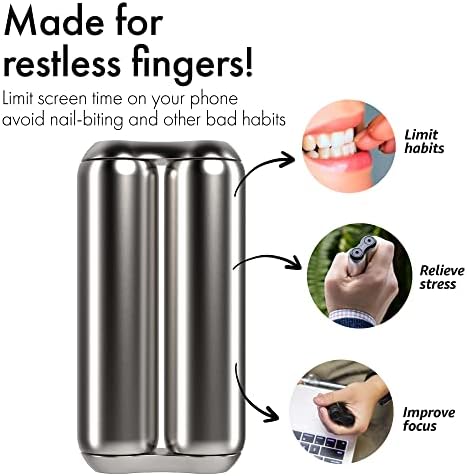 ONO Roller - Handheld Fidget Toy for Adults | Help Relieve Stress, Anxiety, Tension | Promotes Focus, Clarity | Compact, Portable Design (Full Size/Stainless Steel, Steel)