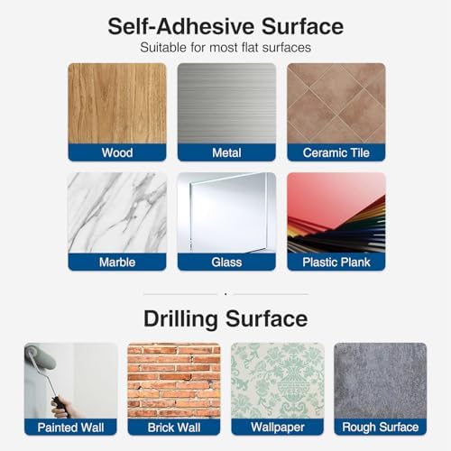 Paper Towel Holder - Self-Adhesive or Drilling, Brushed Nickel Wall Mounted Rack - SUS304 Stainless Steel Kitchen Roll Holder Under Cabinet (2 Pack)