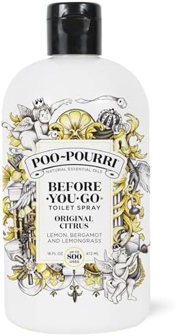 Poo-Pourri Before-You-Go Toilet Spray, Original Citrus, Refill Bottle 16 Fl Oz - Lemon, Bergamot and Lemongrass