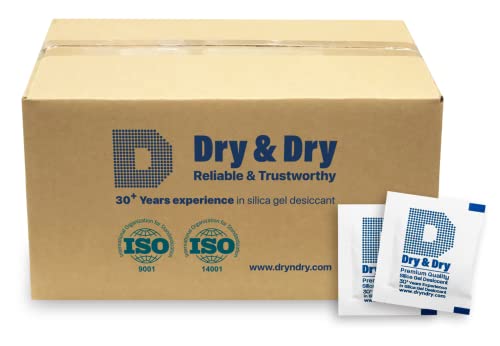 Dry & Dry 3 Gram [5000 Packets] Silica Gel Packets Silica Gel Desiccants, Silica Gel Packs - Rechargeable (Food Safe) Silica Gel Packets, Silica Packets