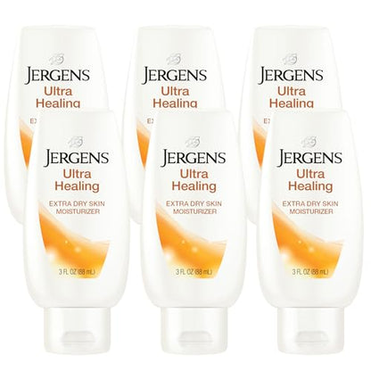 Jergens Ultra Healing Moisturizer for Dry Skin, Hand and Body Lotion, with Hydralucence Blend, Vitamins C, E and B5, 3 Oz, Pack of 8