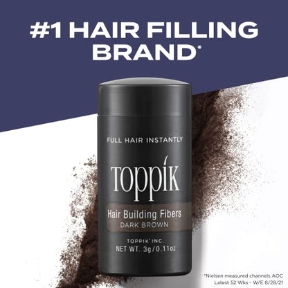 Toppik Hair Building Fibers, Fill In Fine or Thinning Hair Instantly Thicker, Fuller Looking Hair 9 Shades,4 size options