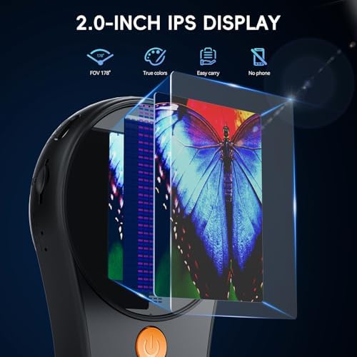 Handheld Digital Microscope for Kids Adults, SKYBASIC 500X Coin Microscopes Magnifying Glass, 2" Screen Portable Pocket Soldering Microscope Camera, Children Science Educational Fun Birthday Gift Toys