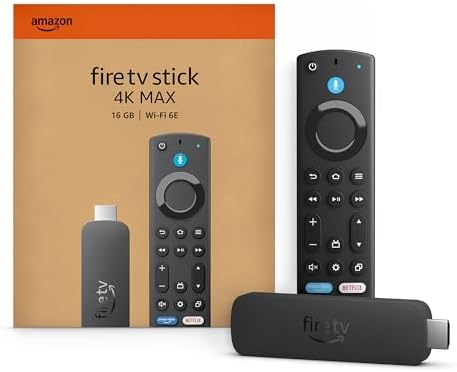 Amazon Fire TV Stick 4K Max streaming device (newest model) with AI-powered Fire TV Search, supports Wi-Fi 6E, free & live TV without cable or satellite