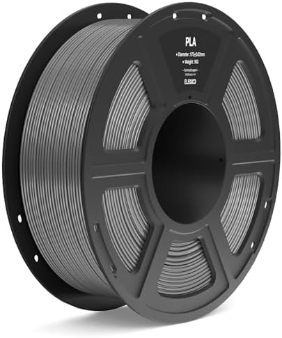 ELEGOO PLA Filament 1.75mm Space Gray 1KG, 3D Printer Filament Dimensional Accuracy +/- 0.02mm, 1kg Spool(2.2lbs) Fit Most FDM 3D Printers