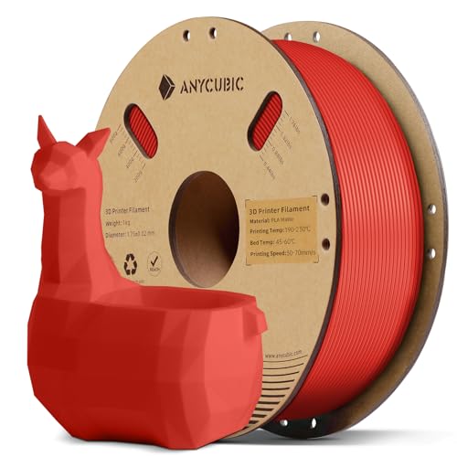 ANYCUBIC Matte PLA Filament 1.75mm, 3D Printing PLA Filament 1.75mm Dimensional Accuracy +/- 0.02mm, 1KG Spool (2.2 lbs), Matte Red