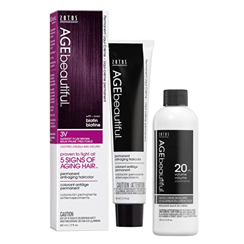 AGE beautiful Permanent Hair Color Dye Liqui Creme | 100% Gray Coverage | Anti-Aging Haircolor | Biotin for Thicker, Fuller Hair | Professional Salon Coloring