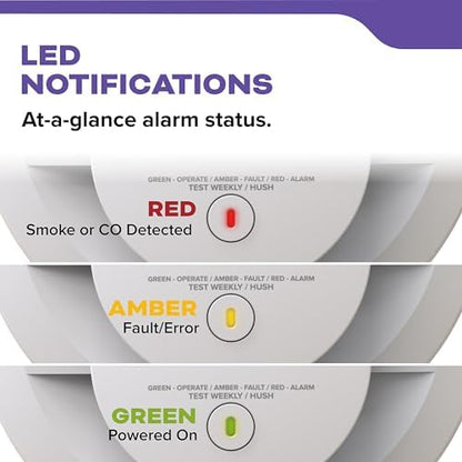 Kidde Smoke & Carbon Monoxide Detector, 10-Year Battery Powered, LED Warning Light Indicators, 30CUD10