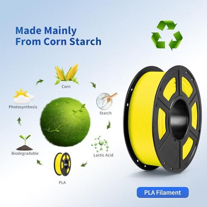 ANYCUBIC PLA Filament 1.75mm Bundle, 3D Printing PLA Filament 1.75mm Dimensional Accuracy +/- 0.02mm, 1KG Reusable Spool (2.2 lbs), 4KG White + Red + Green + Yellow