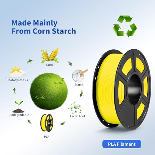 ANYCUBIC PLA Filament 1.75mm Bundle, RFID 3D Printing PLA Filament 1.75mm Dimensional Accuracy +/- 0.02mm, 1KG Reusable Spool (2.2 lbs), 4KG White + Black + Red + Yellow