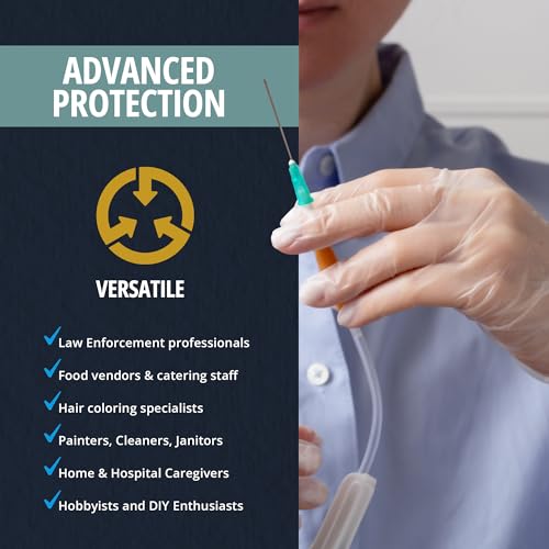MED PRIDE Medpride Medical Vinyl Examination Gloves | Latex and Powder Free | Disposable, Ultra-Strong, Clear (1000, Large (Pack of 1000))