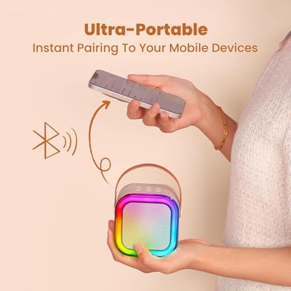 IROO Mini Karaoke Machine for Kids, 2025 TOP Toys Birthday Gifts Ideas for Girls Ages 4, 5, 6, 7, 8, 9, 10, 12+ Years Old, Portable MP3 Player with 2 Wireless Mics for Party