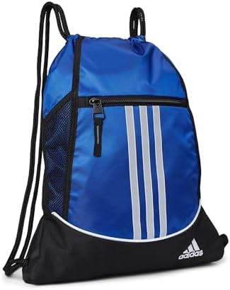 adidas Alliance Sackpack, Drawstring Backpack, Lightweight Small Gym Bag for Women and Men, Team Royal Blue/Blue, One Size