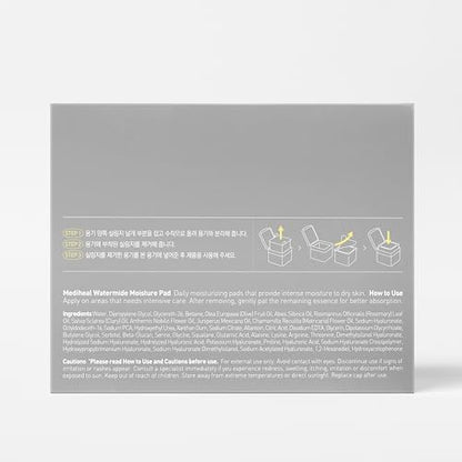 MEDIHEAL Watermide Moisture Pad - Square Cotton Facial Toner Pads with Icelandic Glacial Water - Improve Skin Temperature, Hydrating to Dry, Puffy, Coarse Skin -Vegan Eco Silk,100 Pads