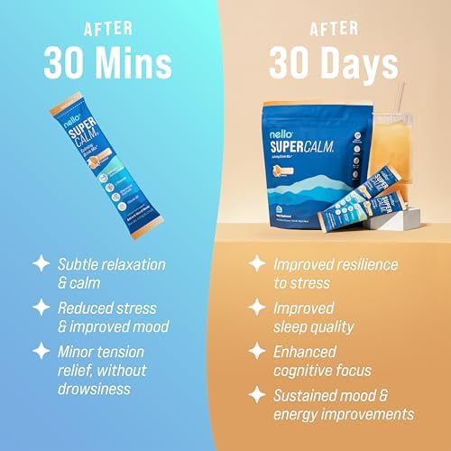 Supercalm Drink Mix - Ashwagandha KSM 66, Magnesium Glycinate & L-Theanine Supplement - Ashwagandha Root Extract - Focus and Relaxation Support (20 Travel Packets) - Orange Creamsicle