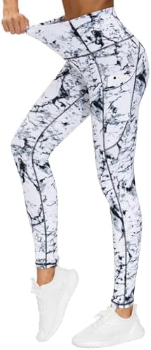 THE GYM PEOPLE Thick High Waist Yoga Pants with Pockets, Tummy Control Workout Running Yoga Leggings for Women