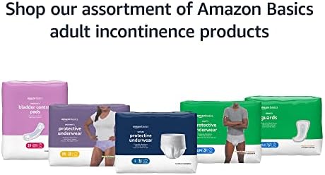 Amazon Basics Incontinence Underwear for Women, Protective, Disposable, Postpartum, Maximum Absorbency, Medium, Lavender, 60 Count (3 Packs of 20)