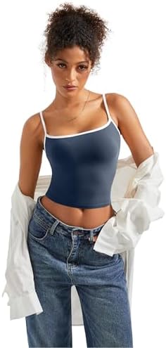 SUUKSESS Women Sexy Square Neck Tank Top Summer Y2K Going Out Basic Cami Shirt