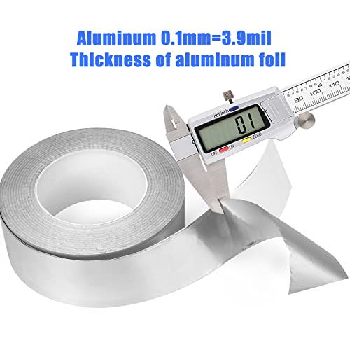 Romeda Aluminum Tape, 2 Inch x 164 Feet, Silver, 3.9 Mil, Heavy Duty, Heat & UV Resistant, HVAC & Ductwork