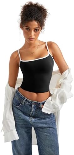 SUUKSESS Women Sexy Square Neck Tank Top Summer Y2K Going Out Basic Cami Shirt