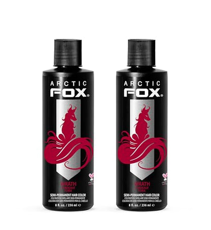 Arctic Fox Semi-Permanent Hair Dye, Vegan & Cruelty-Free, Conditioning, Ammonia-Free, Peroxide-Free, Vibrant Red Color, WRATH, 8 Fl Oz (Pack of 2)