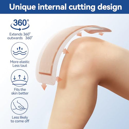 Dimora Silicone Ultra Absorbent Dressing Pads - Adhesive Wound Bandage with Gentle Border, Waterproof Soft Gauze for Post Surgical and Bed Sore Exudate Management 4"X 8" 10 Packs