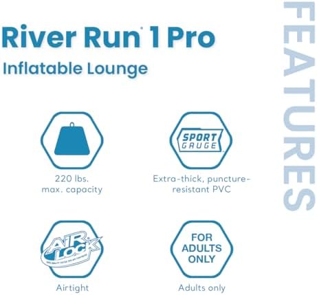 INTEX 56843EP River Run 1 Pro Inflatable Floating Lounge: GoPro/Phone Mount – Built-in Cup Holder and Storage Compartment – Durable Grab Handles – Easy-to-Use Connectors – 220lb Weight Capacity