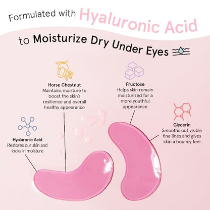 grace & stella Award Winning Under Eye Mask - Birthday Gifts For Women - Bridesmaid Gifts - Reduce Dark Circles, Puffy Eyes, Undereye Bags, Wrinkles - Under Eye Patches - Vegan (24 Pairs, Pink)