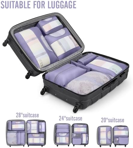 Veken 10 Set Packing Cubes for Travel Essential, Suitcase Organizer Bags in 4 Sizes, Carry-On Luggage Accessories with Large Laundry & Hanging Toiletry Bag, Must-Have for Airplane, Road Trip & Camping