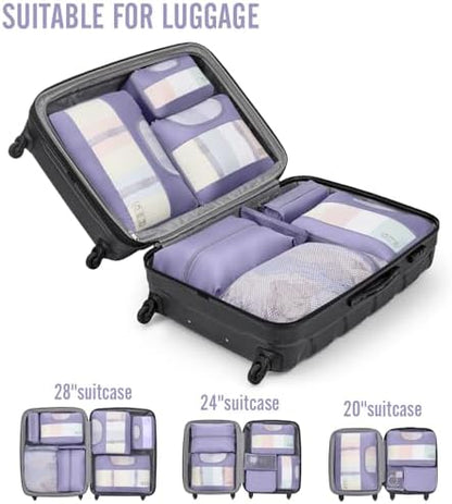 Veken 10 Set Packing Cubes for Travel Essential, Suitcase Organizer Bags in 4 Sizes, Carry-On Luggage Accessories with Large Laundry & Hanging Toiletry Bag, Must-Have for Airplane, Road Trip & Camping