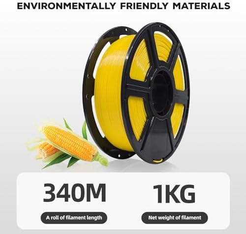 FLASHFORGE PLA Filament 1.75mm, 3D Printer Filament 1kg (2.2lbs) Spool, Dimensional Accuracy +/- 0.02mm, 3D Printing Filament Easy to Use and Fits for Most FDM 3D Printers (Yellow)