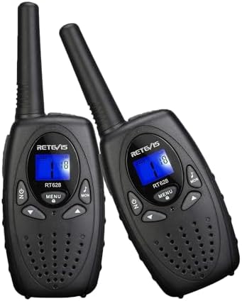 Retevis RT628 Walkie Talkies for Kids,Walky Talky,Key Lock,VOX Crystal Voice,Easy to Use, Christmas Gifts for Boys Girls Kids(Black,2 Pack)